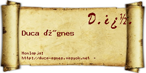 Duca Ágnes névjegykártya