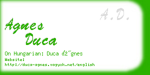 agnes duca business card